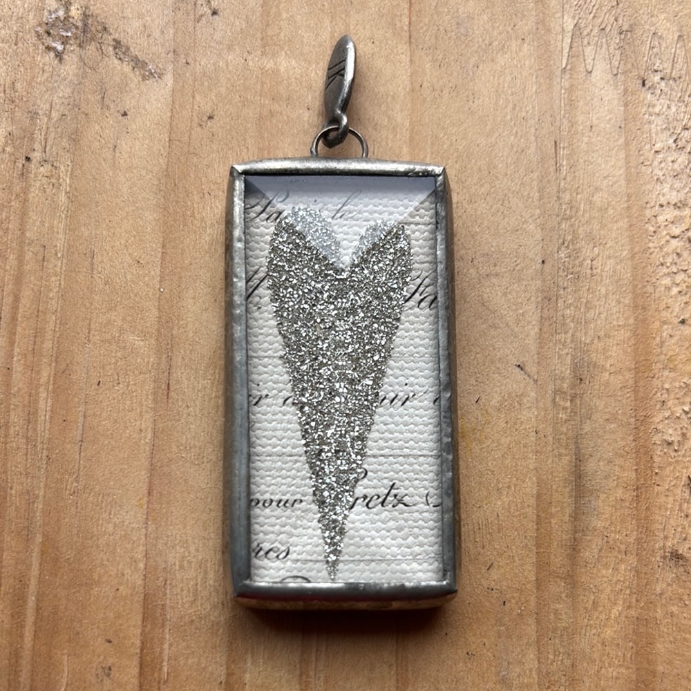 Jewel Kade Silver Glitter Heart Pendant